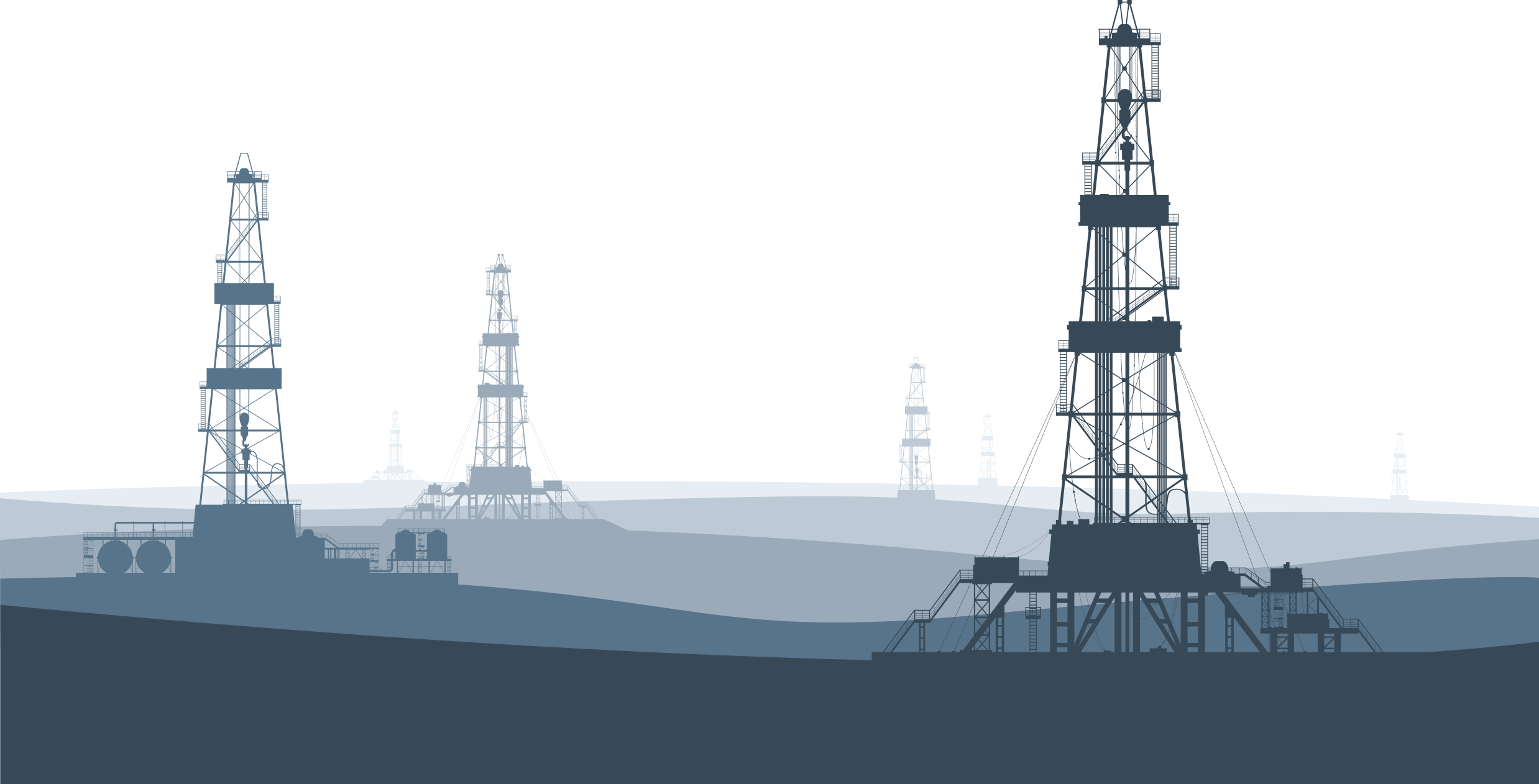 Illustrated oil fields