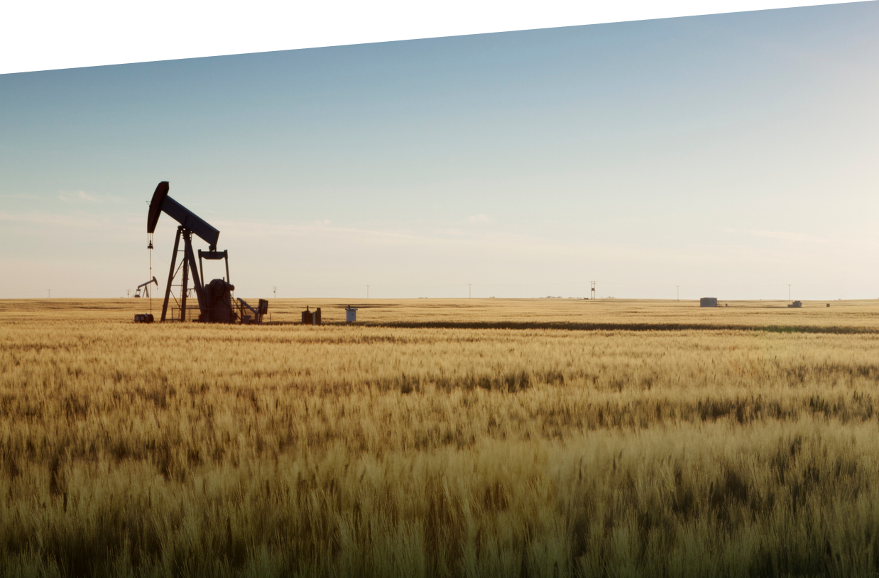 Pumpjack in a field